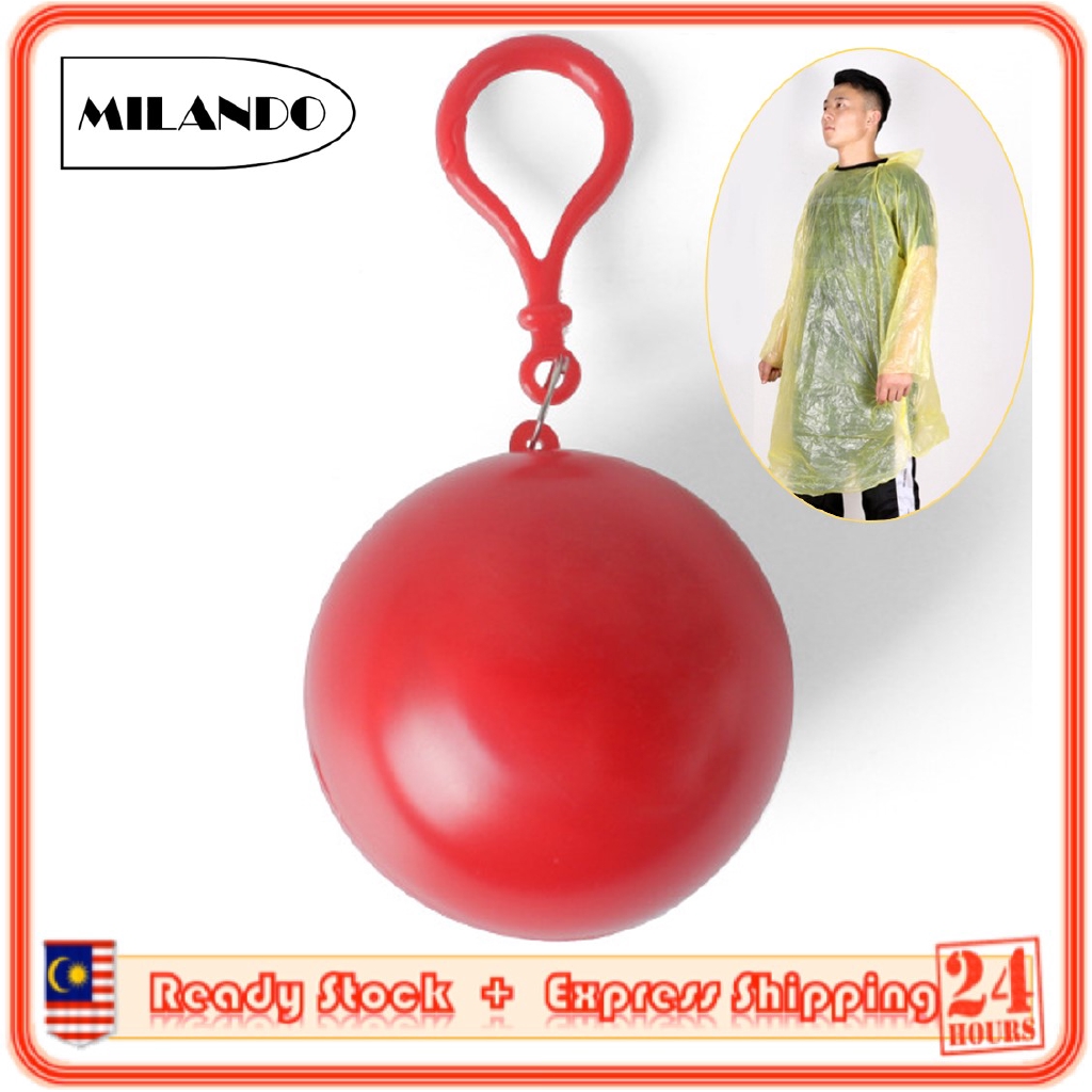 MILANDO Adult Rain Coat Keychain Ball Disposable Raincoat Baju Hujan (Type 4)