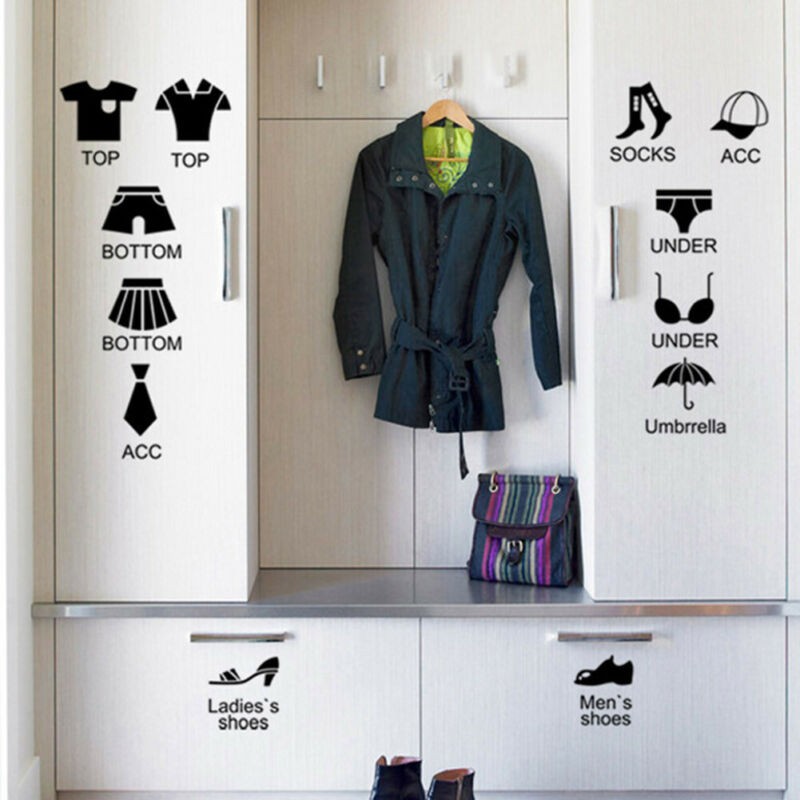 PVC Wardrobe Clothing Store DIY Wall Sticker Clothes Shoes LJZ