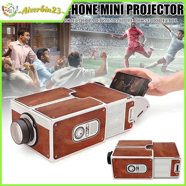 Fast Delivery  DIY 3D Projector Cardboard Mini Smartphone Projector Light Novelty Adjustable Mobile Phone Projector Por