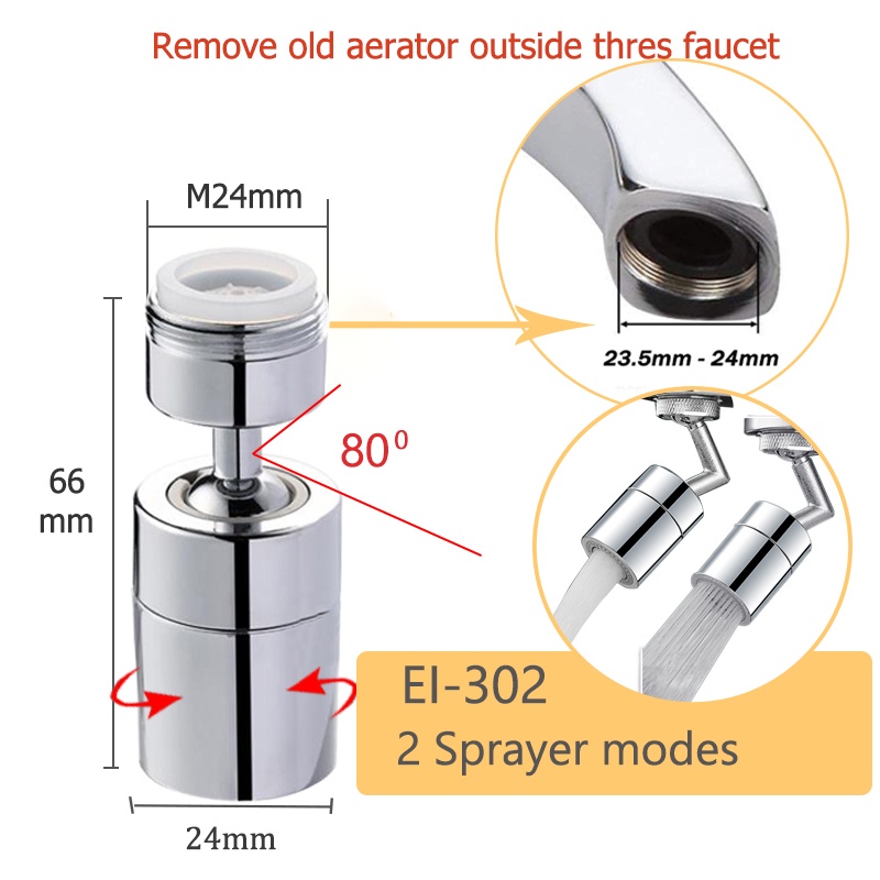 Kitchen Sink Faucet Aerator Swivel Water Spray Stream Home Alqu