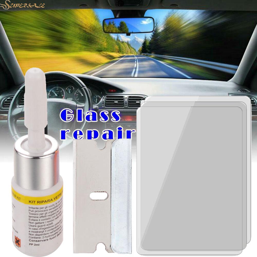 1set Cracked Glass Repair Kit Windshield Kits Diy Cars Window Tools