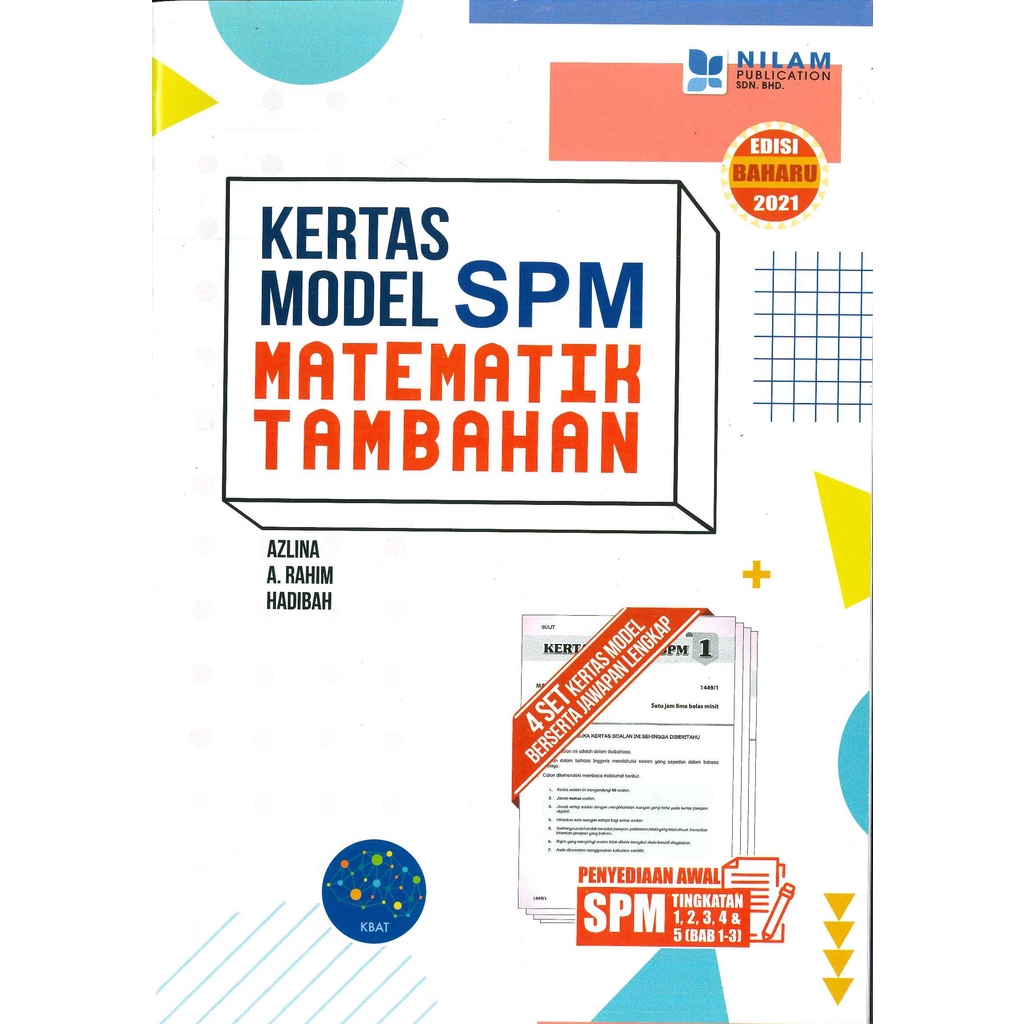 Nilam Kertas Model Spm Matematik Tambahan Kssm Shopee Malaysia