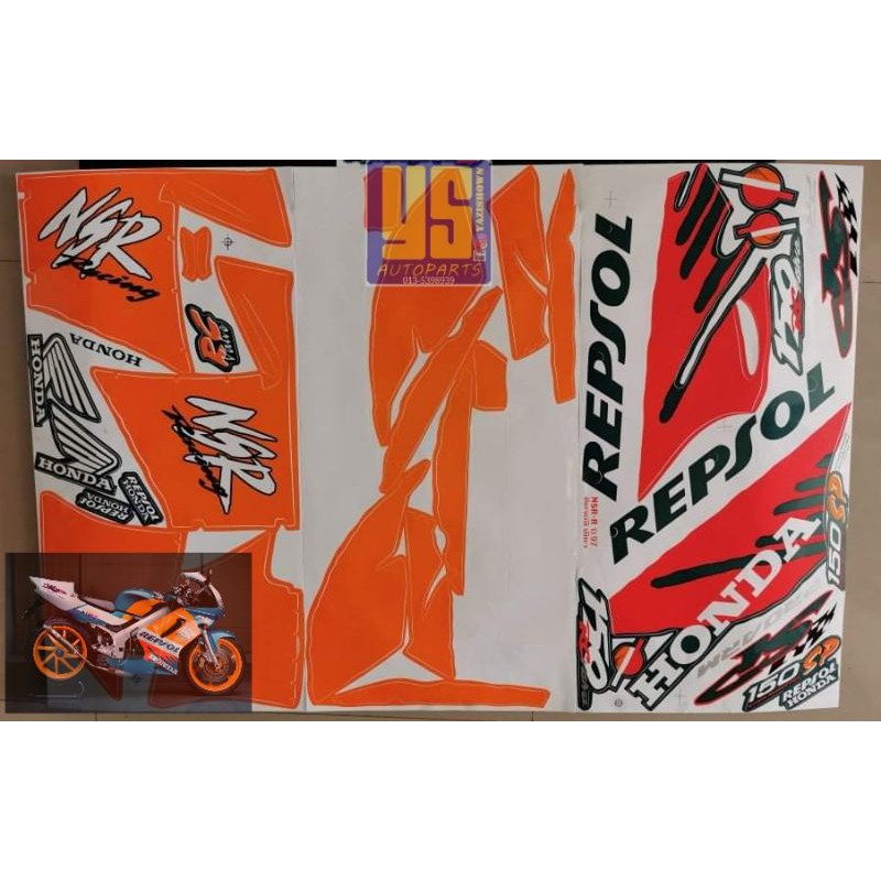 Honda Nsr150 Nsr Rr Rrw Sp Hrc Stripe Body Sticker Shopee Malaysia