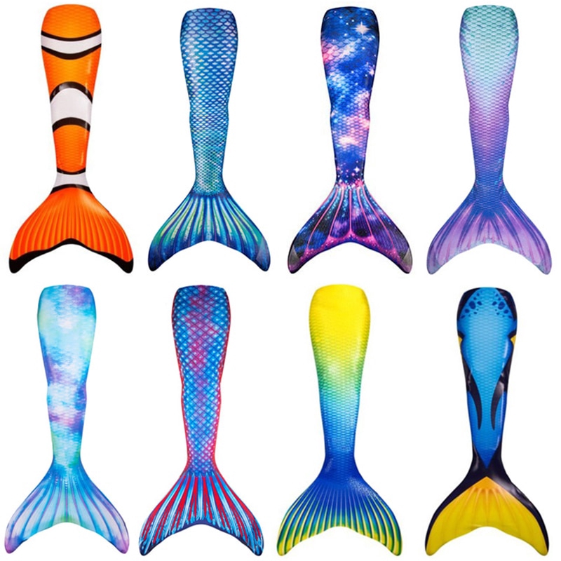 Adult Kids Mermaid Tail Swimsuit Cosplay Costume Can Add Monofin /Flower/Mermaid Tails