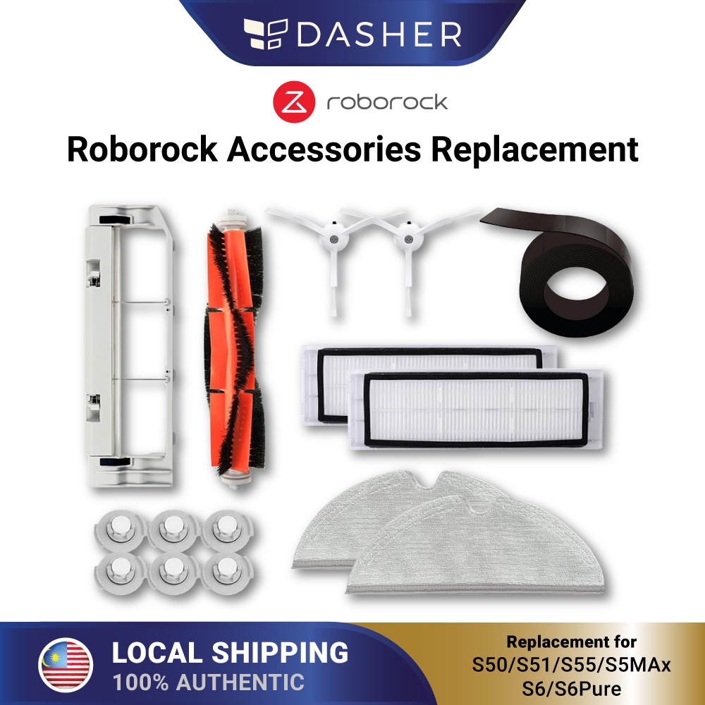 Roborock Accessories Replacement For S50 S51 S55 S5max S6 S6pure Robot Vacuum Cleaner Pack Shopee Malaysia