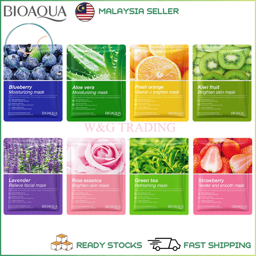 [WG] BIOAQUA Fruit Plant Extract Essence Moisturizing Hydrating Brighten Facial Mask Sheet For Skin Care