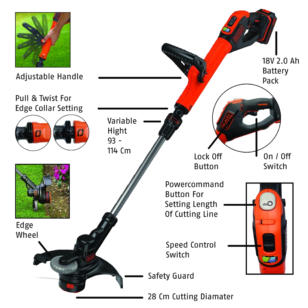 black & decker cordless strimmer