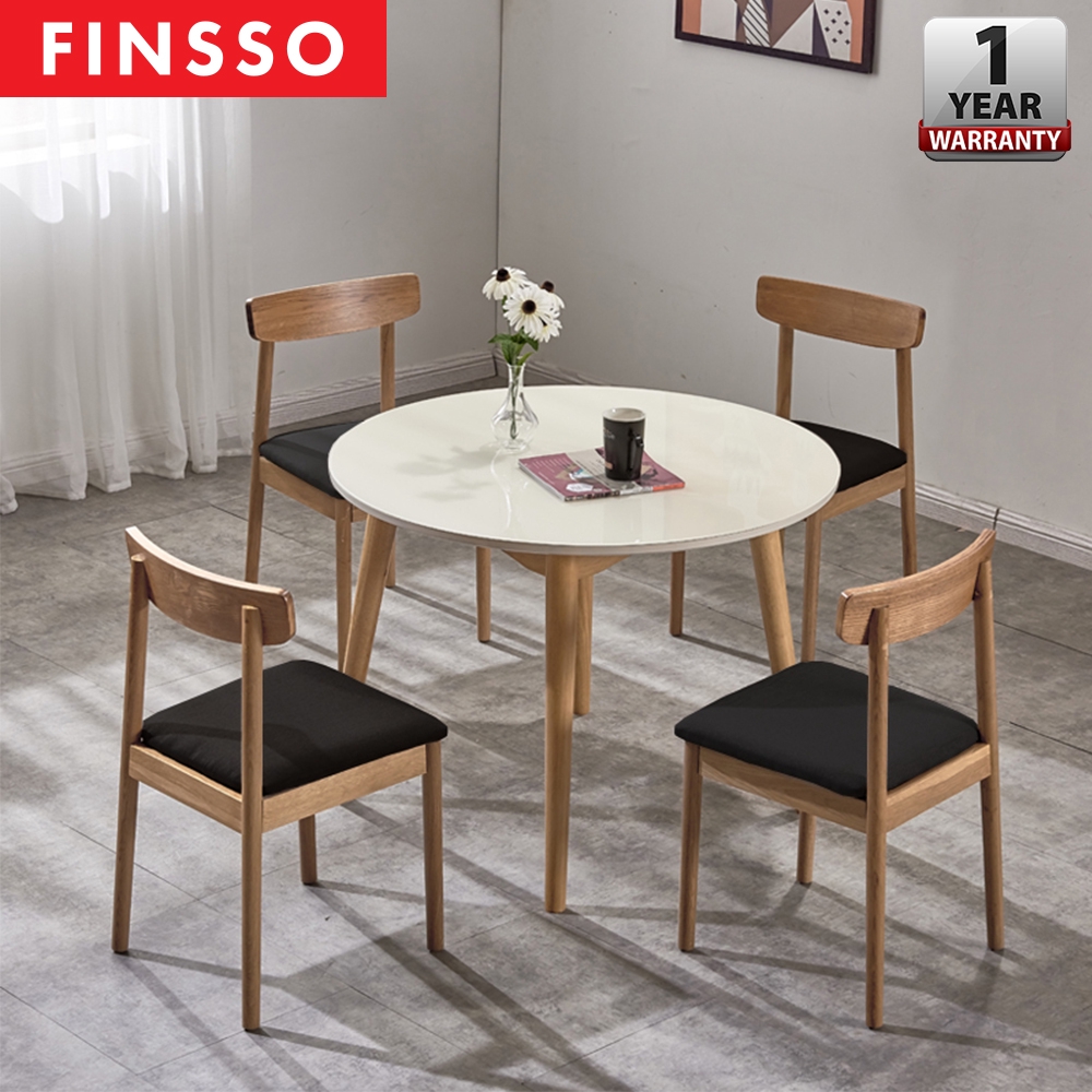 finsso  100x75 zinnias kitchen round dining table set with 4 chairs
