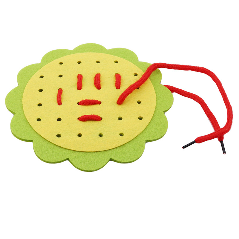 Purpose Must Sunflower Threading Toys Manual DIY Weave Cloth Montessori Materials Baby Early Learning Kindergarten Te... - Image 5