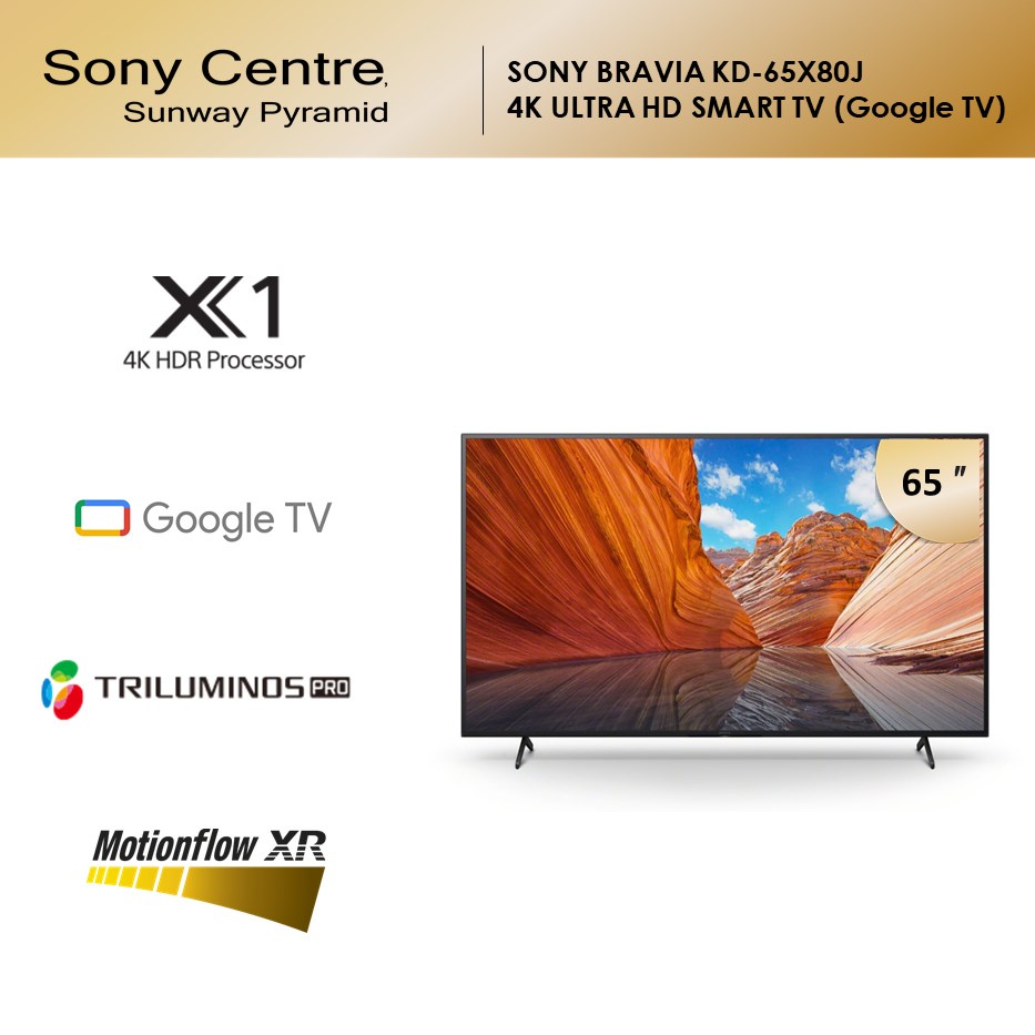 SONY 65"  KD-65X80J | 65X80J | X80J 4K Ultra HD | High Dynamic Range (HDR) | Smart TV (Google TV)