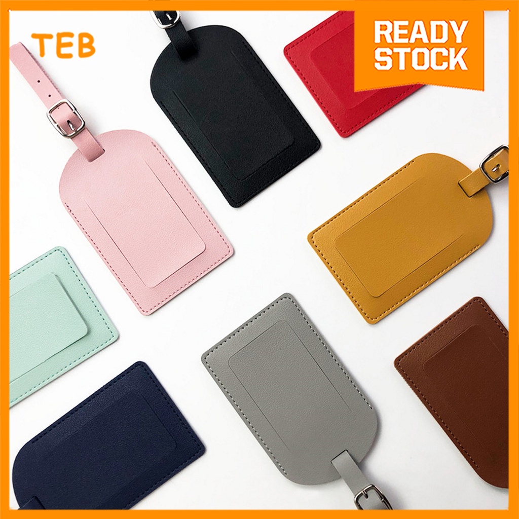 [TEB] Multicolor Aircraft Boarding Pass Creative Suitcase Travel Tag Check-in Boarding Name Card Leather PU Luggage Tag