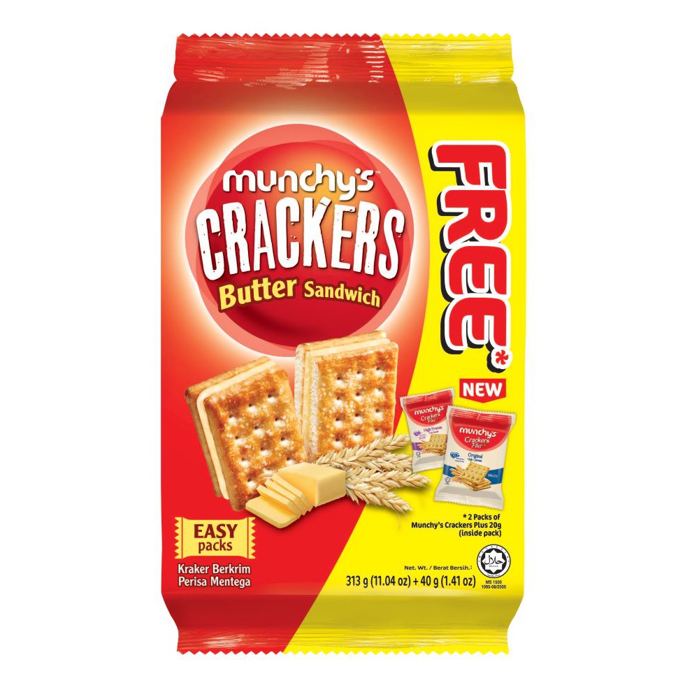 Munchy's Crackers Sandwich Butter Flavoured Cream FREE 2's Crackers