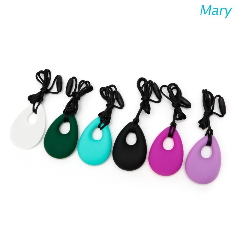 Mary Silicone Teardrop Pendant Baby Teething Necklace Teether Autism Sensory Chewing