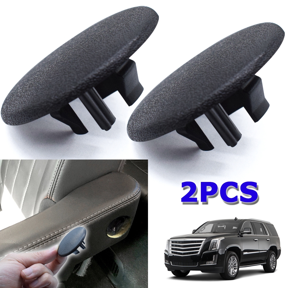 2PCS Armrest Cover Cap Rear Bucket Seat Handle Trim Bolt Caps For Chevy Tahoe Suburban GMC Yukon Cadillac Escalade 2007-2014 Replacement OEM 15279689 Black Ebony Car Left or Right Arm Rest Snap