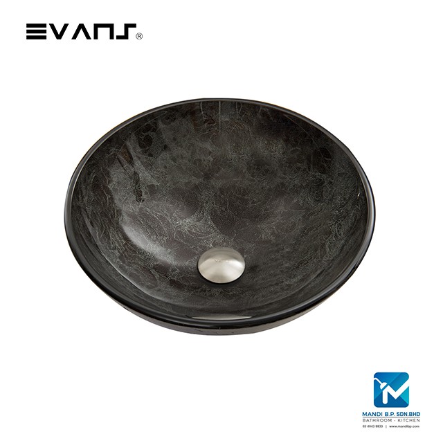 Evans Tempered Glass Counter Top Basin Multi Colored Bathroom