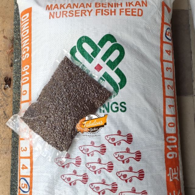 Ready Stock 0 2mm 34 Protein Makanan Benih Ikan Fish Feed Nursery Pellet Ikan Keli Tilapia Koi Hiasan