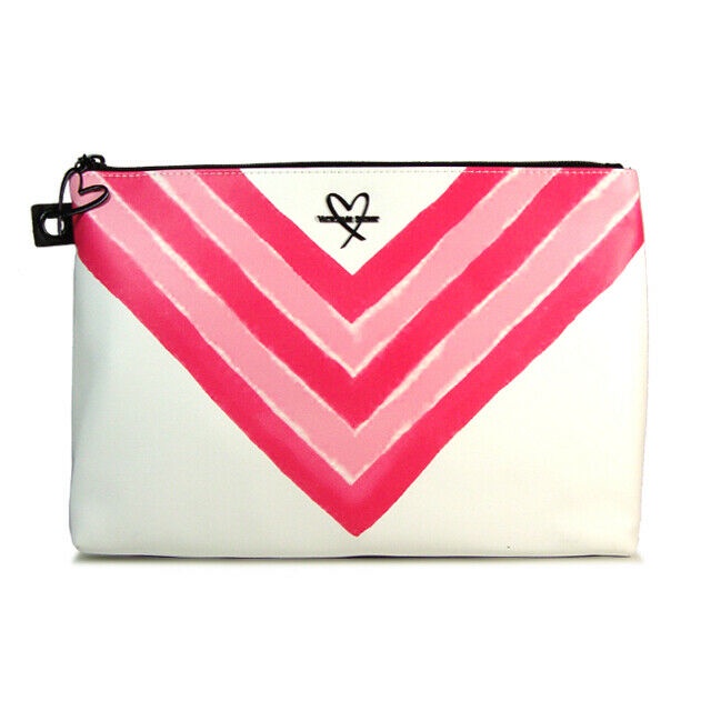 Victoria's Secret Makeup Bag Pink White Stripes