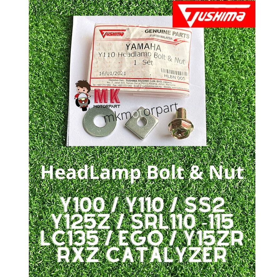 (Tushima) Head Lamp Bolt Nut SCREW Yamaha Y100 Y110 YSS SS2 Y125z ...