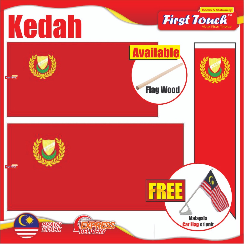 Bendera Kedah Flag Kedah Negeri Flag Bunting Flag Car Flag Bundle Flag ...