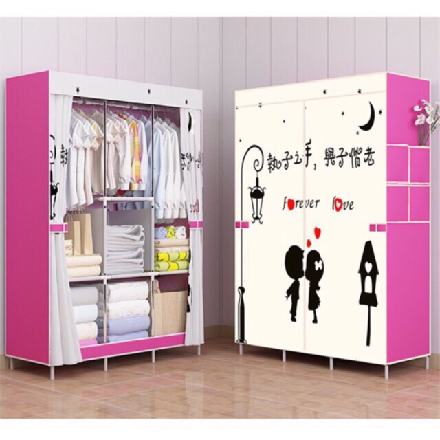 Piece Roll Up Curtain Clothes Wardrobe Almari Shopee Malaysia