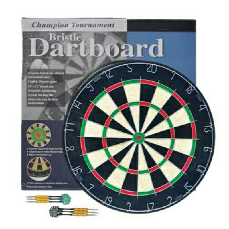 Bristle Dart Board With 6 Darts Champion Tournament Dart Board