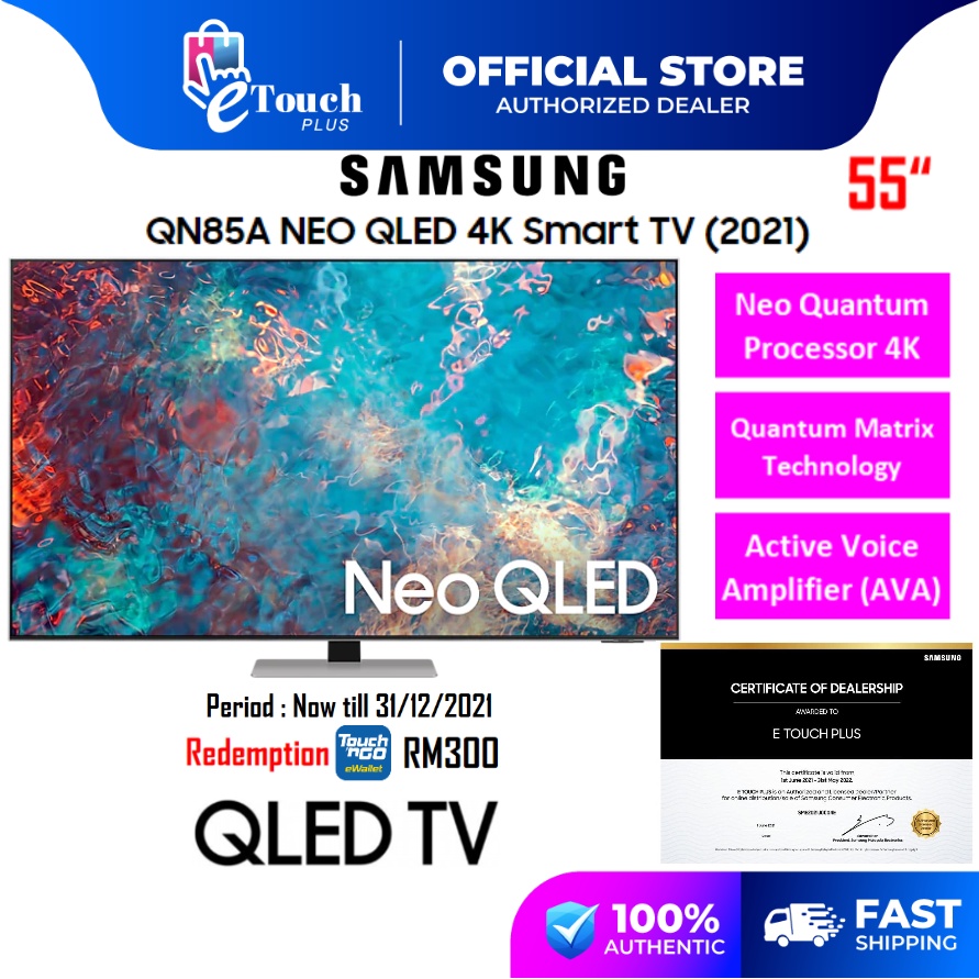 Samsung 65/55 Inch QN85A NEO QLED 4K UHD Smart TV with Quantum Mini LED QA55QN85AAKXXM / QA65QN85AAKXXM 电视机 Televisyen