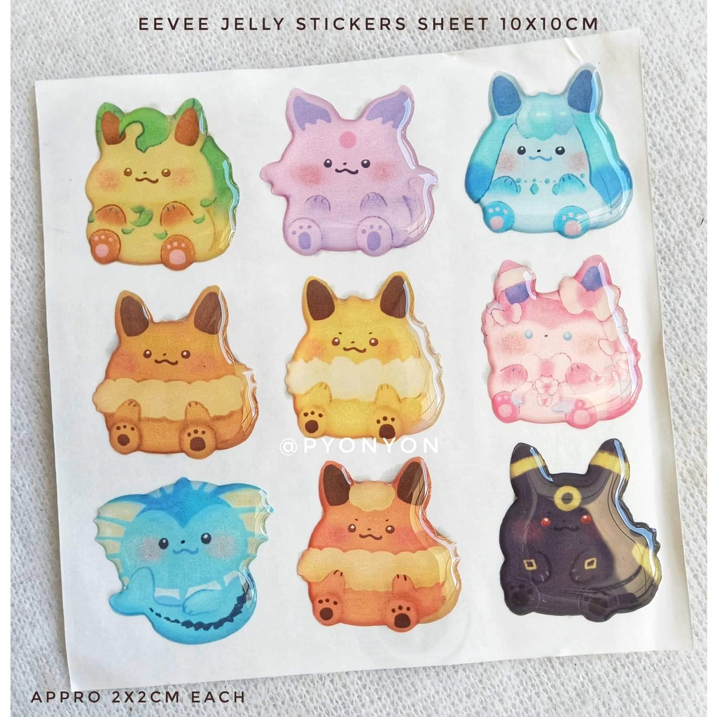 Eevee jelly stickers Shopee Malaysia