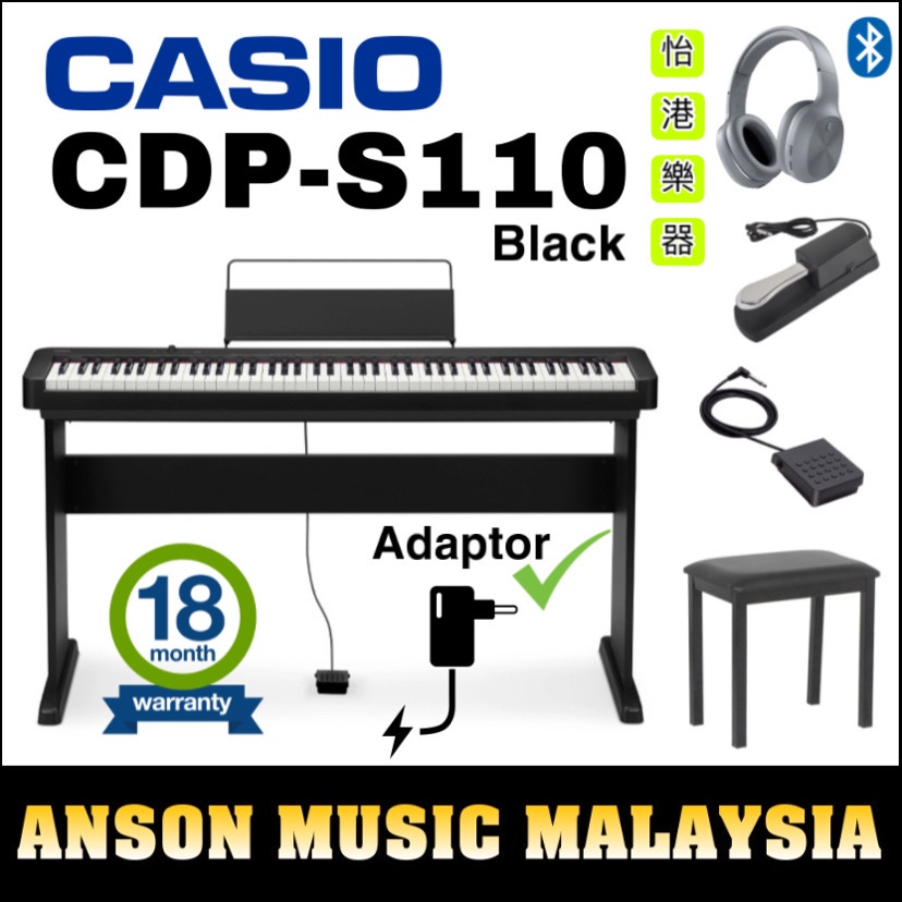 Casio CDPS110 88Key Digital Piano, Black (CDPS110BK / CDPS110