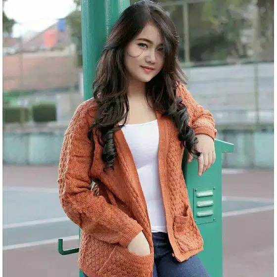 cardigan popcorn shopee