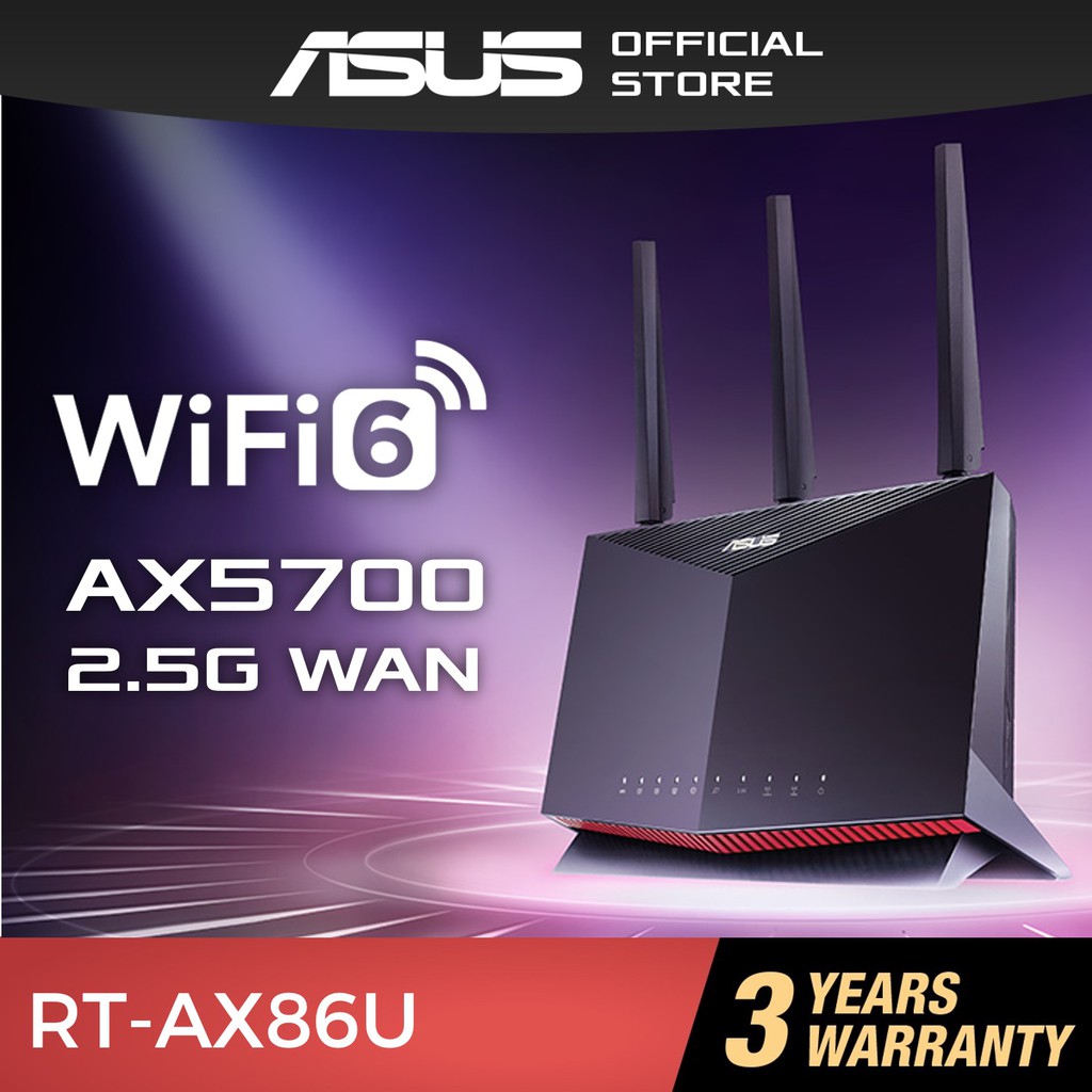 ASUS RTAX86U WiFi 6 Gaming Router AX5700 Dual Band AiProtection Pro