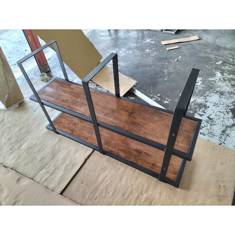 Black Matt Industrial style wall/ceiling hanging rack Shopee Malaysia