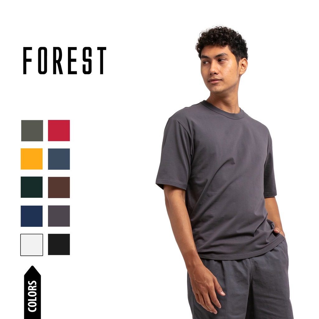 Forest Oversized Premium Weight Cotton Oversized Tee Crew Neck Short Sleeve T Shirt Men  Baju T Shirt Lelaki - 621142