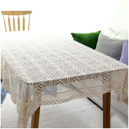 Hqf301 Lace Tablecloth Beige Square Table Round Tablecloth Refrigerator Washing Machine Bedside Table Desk Tv Cabinet Shopee Malaysia