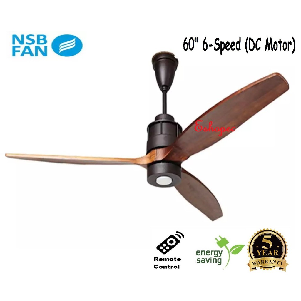 Nsb Ovio 60 Rf Remote Control Ceiling Fan Mahogany Shopee