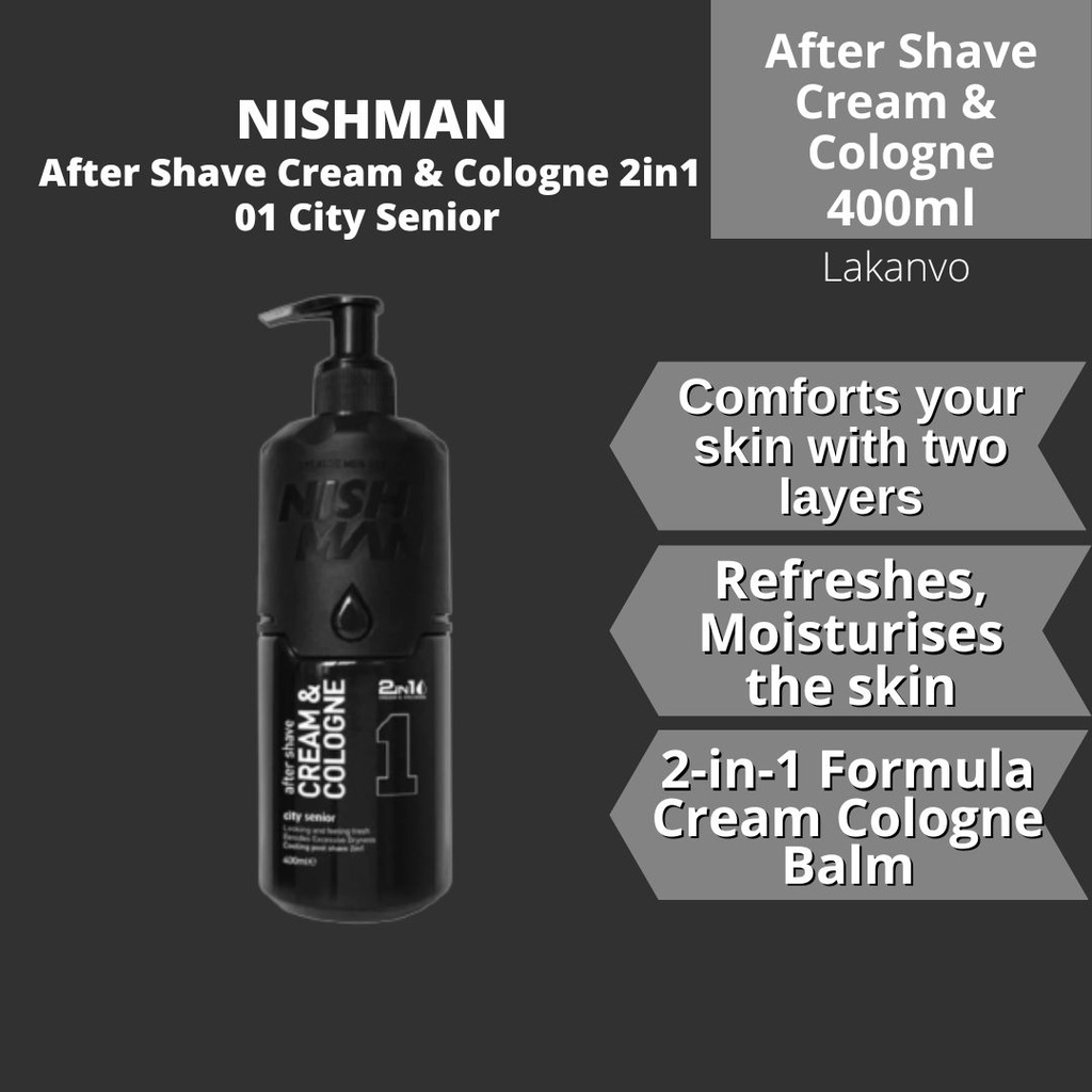 Nishman After Shave Cream & Cologne 2in1 01 City Senior 400 ml Shopee