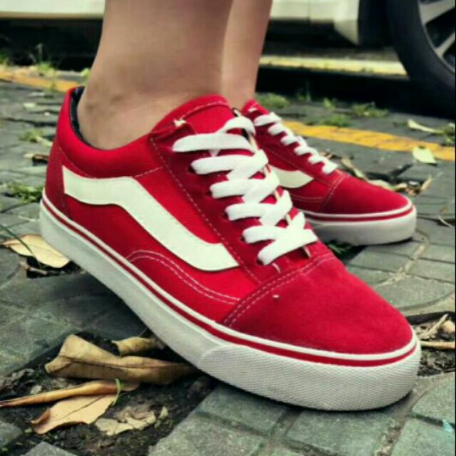 vans shoes in red colour