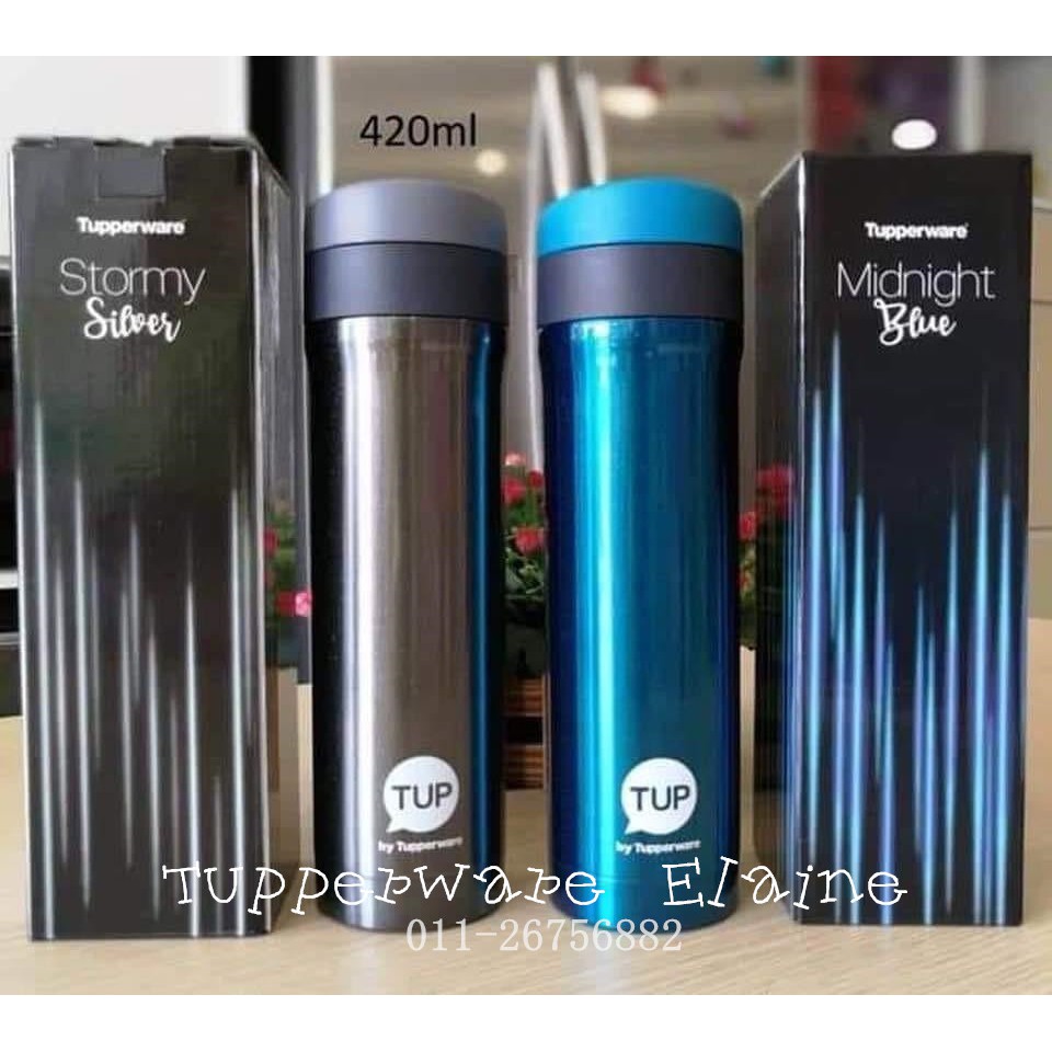 Tupperware Thermos Flask 420ml Red Black Blue Silver Grey