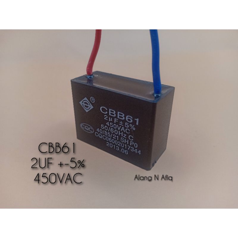 2.0uf 450VAC 50Hz Ceiling Fan Capacitor / Kapasitor Kipas Siling