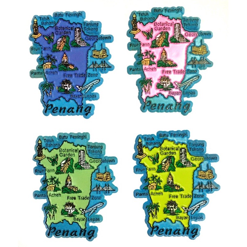 (Penang PVC MAGNET) ISLAND SHAPE PENANG SOUVENIR PENANG PVC MAGNET