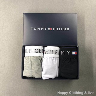 3PCS TOMMY HILFIGER cotton boxer four corners new men man underwear made pure gift boxes
