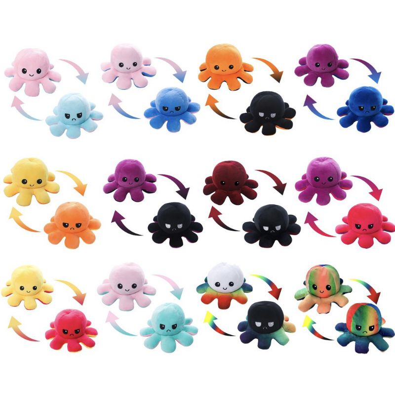 Flip Octopus Doll TIKTOK Reversible Octopus Plush Reversible