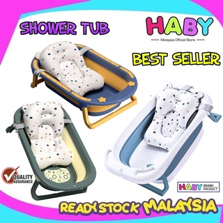 🔥5600 UNIT SOLD🔥 HABY New Version Premium Foldable Baby Bathtub Shower Tub Bath Tub Bathtub (Muslim Friendly Product)