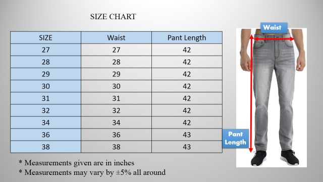 lois jeans size chart