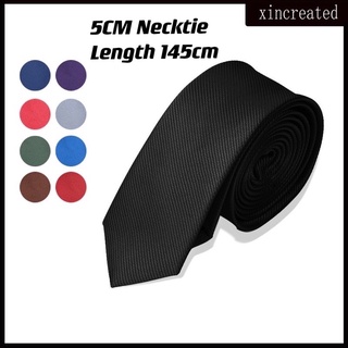 Neckties male self tight 5CM Strips Female Self tied Fashion Business Pure black Student unisex tie