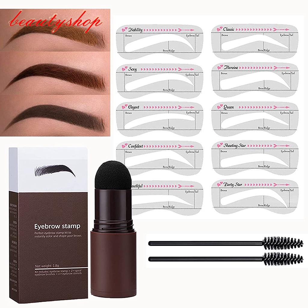 Eyebrow Stamp Stencil Kit , One Step Brow Stamp Shaping Kit, Waterproof ...