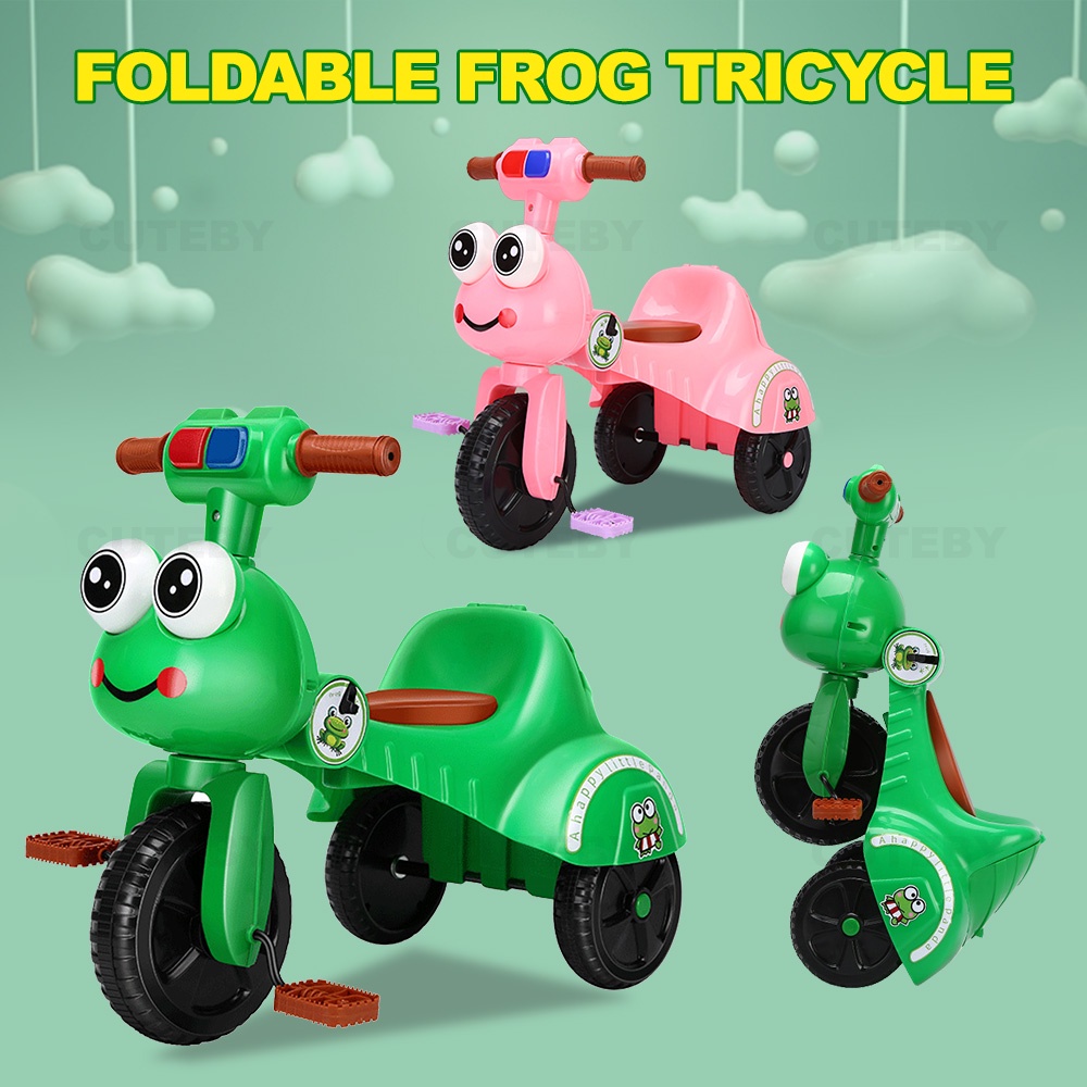 FOLDABLE FROG TRICYCLE Kids 3 Wheel Tricycle Frog Tricycle For Kids