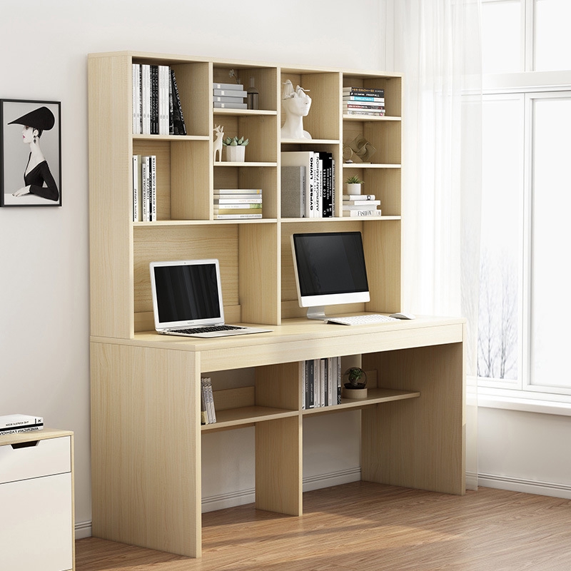 Desk Bookcase Combination Double Computer Desk Home Simple Bedroom Desk Student Study Desk Bookcase One Shopee Malaysia