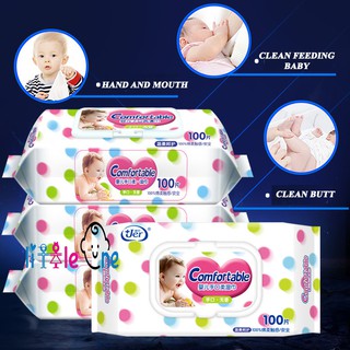 Little One Baby Wipes 100pcs Per Pack Baby Tissue Baby Wet Tissue Tisu Basah (Non Alcohol, Parabens And Fragrance Free)