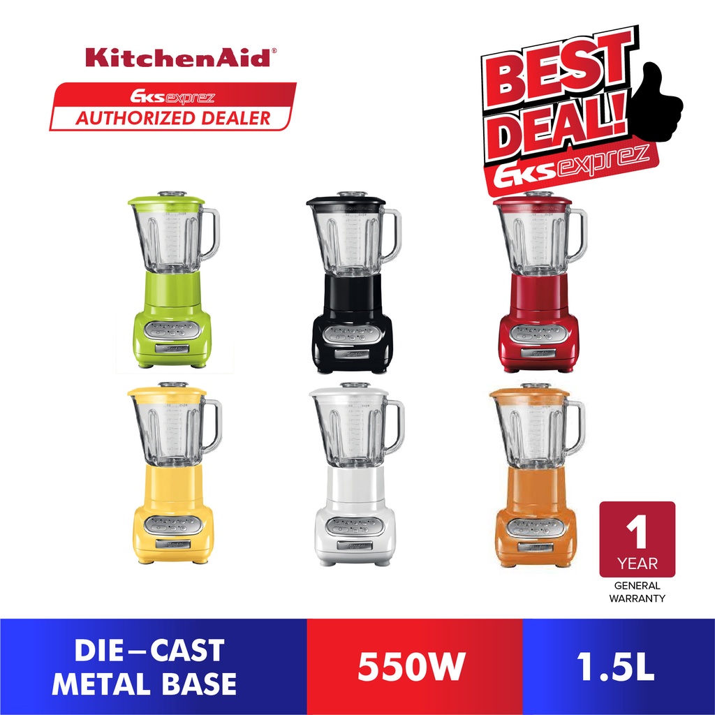 KitchenAid Artisan Blender (550W, 1.5L Glass Jug) 5KSB5553 Green Apple