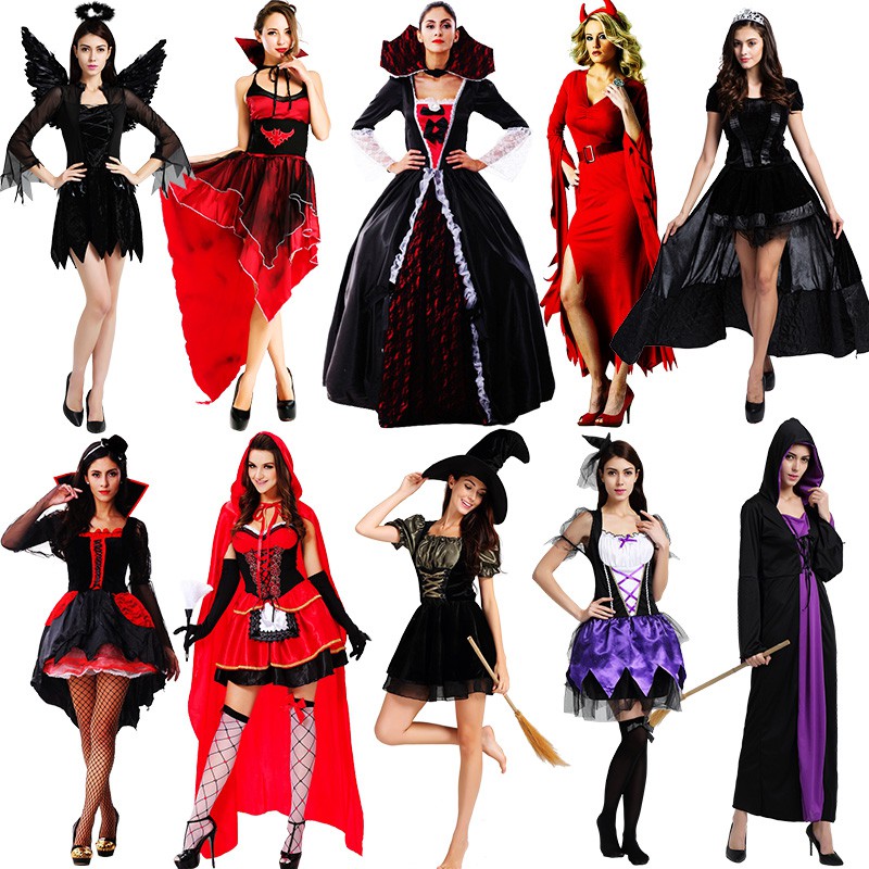 Halloween Costume Female Vampire Sexy Bride Adult Witch Masquerade Ball Spider Witch Princess Skirt Shopee Malaysia